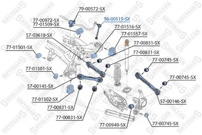 Link/Coupling Rod, stabiliser bar STELLOX 56-00515-SX