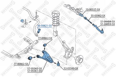 Link/Coupling Rod, stabiliser bar STELLOX 56-00621-SX