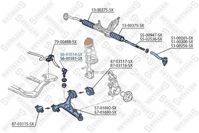 Link/Coupling Rod, stabiliser bar STELLOX 56-01014-SX