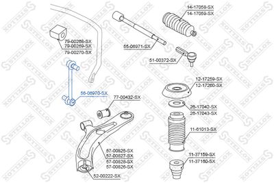 Link/Coupling Rod, stabiliser bar STELLOX 56-06970-SX