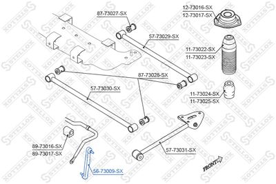 Link/Coupling Rod, stabiliser bar STELLOX 56-73009-SX