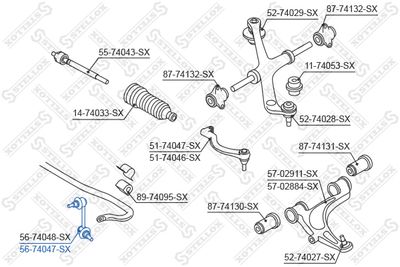 Link/Coupling Rod, stabiliser bar STELLOX 56-74047-SX