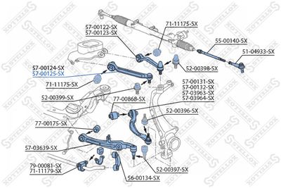 Control/Trailing Arm, wheel suspension STELLOX 57-00125-SX