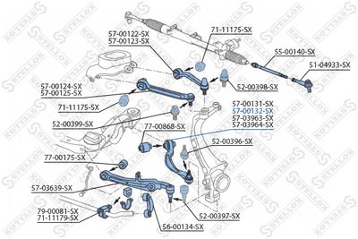 Control/Trailing Arm, wheel suspension STELLOX 57-00132-SX