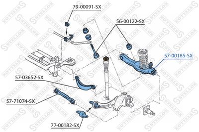 Control/Trailing Arm, wheel suspension STELLOX 57-00185-SX