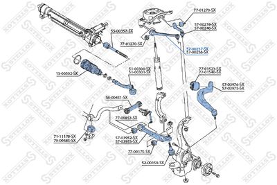 Control/Trailing Arm, wheel suspension STELLOX 57-00237-SX