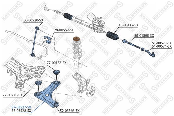 STELLOX 57-03527-SX Control/Trailing Arm, wheel suspension