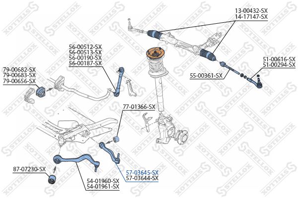 STELLOX 57-03645-SX Control/Trailing Arm, wheel suspension