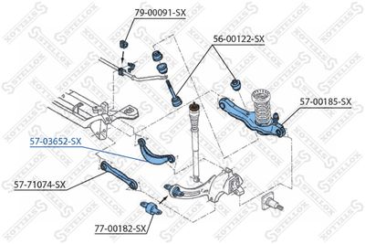 Control/Trailing Arm, wheel suspension STELLOX 57-03652-SX