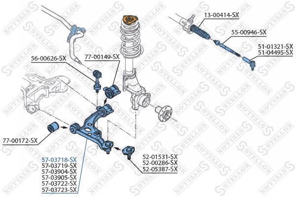 STELLOX 57-03718-SX Control/Trailing Arm, wheel suspension