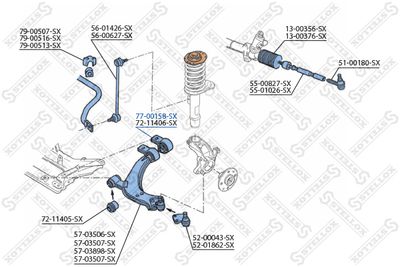 Mounting, control/trailing arm STELLOX 77-00158-SX