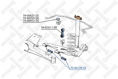 Mounting, control/trailing arm STELLOX 77-00178-SX