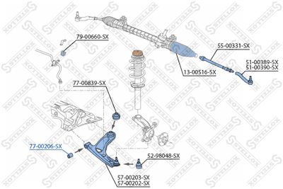 Mounting, control/trailing arm STELLOX 77-00206-SX