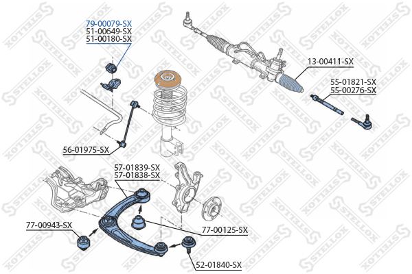 STELLOX 79-00079-SX Mounting, stabiliser bar