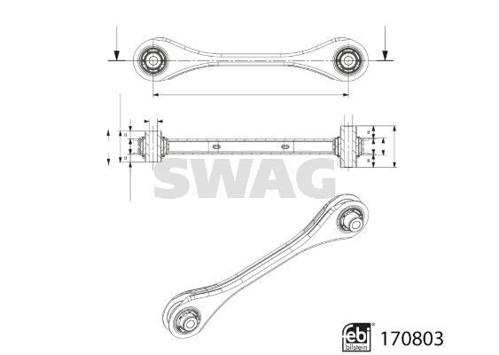 SWAG 33 10 0557 Control/Trailing Arm, wheel suspension