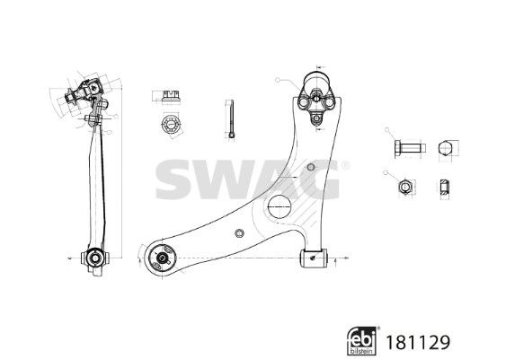 SWAG 33 10 8130 Control/Trailing Arm, wheel suspension