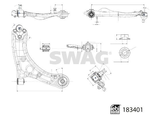 SWAG 33 10 8943 Control/Trailing Arm, wheel suspension