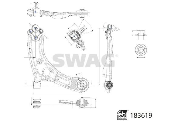 SWAG 33 10 9090 Control/Trailing Arm, wheel suspension