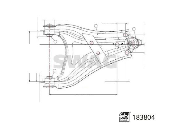 SWAG 33 10 9220 Control/Trailing Arm, wheel suspension