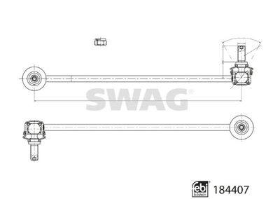 Link/Coupling Rod, stabiliser bar SWAG 33 10 9364