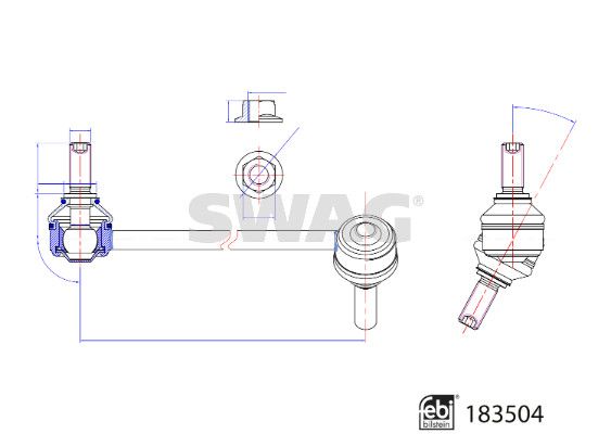 SWAG 33 10 9695 Link/Coupling Rod, stabiliser bar