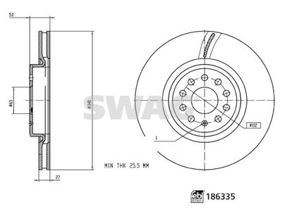 Brake Disc SWAG 33 11 0360