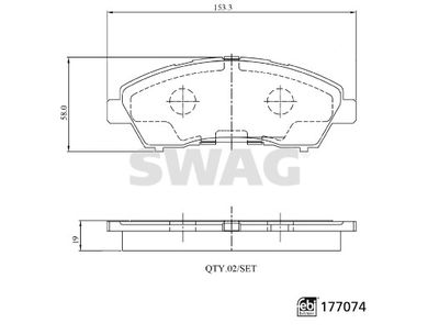 Brake Pad Set, disc brake SWAG 33 10 7496