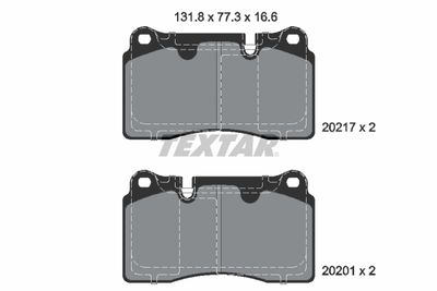 Brake Pad Set, disc brake TEXTAR 2021703