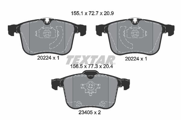 TEXTAR 2022401 Brake Pad Set, disc brake