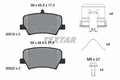 Brake Pad Set, disc brake TEXTAR 2051001