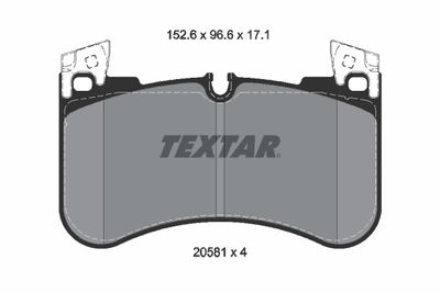 Brake Pad Set, disc brake TEXTAR 2058101
