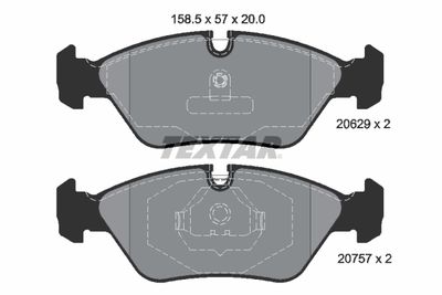 Brake Pad Set, disc brake TEXTAR 2062902