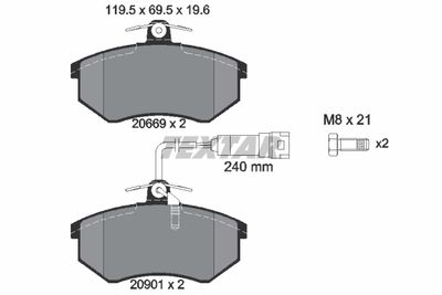 Brake Pad Set, disc brake TEXTAR 2066922