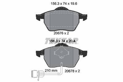 Brake Pad Set, disc brake TEXTAR 2067602