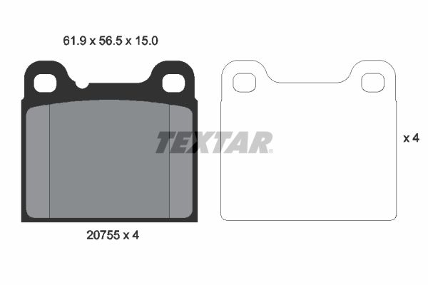 TEXTAR 2075506 Brake Pad Set, disc brake