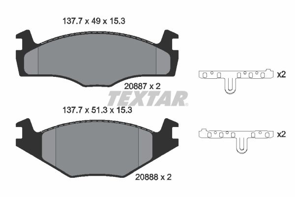 TEXTAR 2088707 Brake Pad Set, disc brake