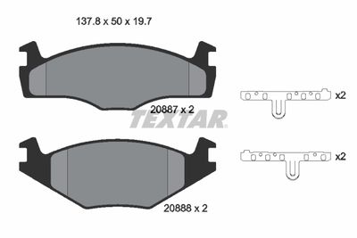 Brake Pad Set, disc brake TEXTAR 2088710