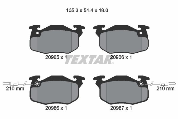 TEXTAR 2090506 Brake Pad Set, disc brake