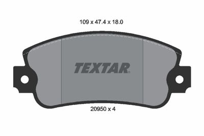 Brake Pad Set, disc brake TEXTAR 2095005