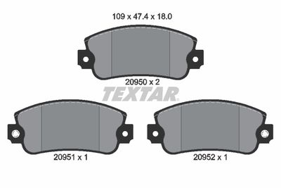 Brake Pad Set, disc brake TEXTAR 2095006