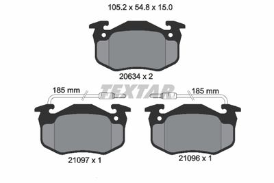 Brake Pad Set, disc brake TEXTAR 2109601