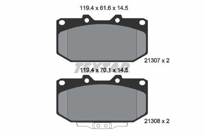 Brake Pad Set, disc brake TEXTAR 2130701