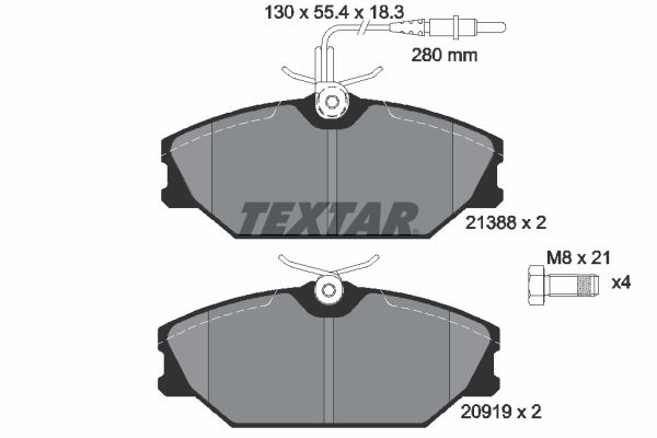 TEXTAR 2138802 Brake Pad Set, disc brake