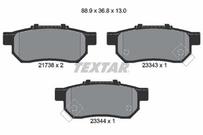 Brake Pad Set, disc brake TEXTAR 2173801