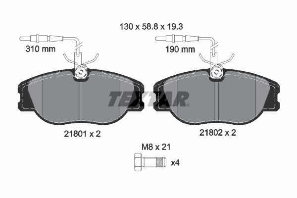 TEXTAR 2180101 Brake Pad Set, disc brake