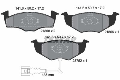 Brake Pad Set, disc brake TEXTAR 2186801