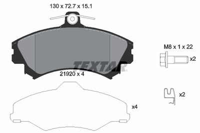 Brake Pad Set, disc brake TEXTAR 2192001