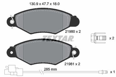 Brake Pad Set, disc brake TEXTAR 2198009