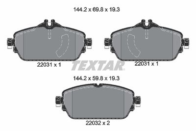 Brake Pad Set, disc brake TEXTAR 2203101