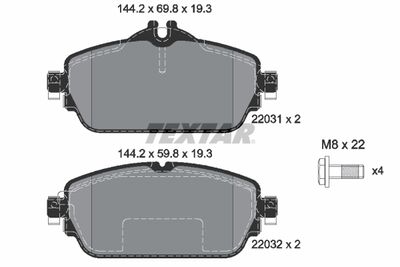 Brake Pad Set, disc brake TEXTAR 2203102